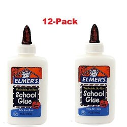 Elmer's Washable No-run School Glue White 4 Oz. Bottle 12-PACK