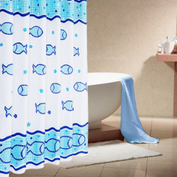 180x200cm Lovely Sea Fish Waterproof Bathroom Shower Curtain Polyester Fibre Terylene Shower Screen