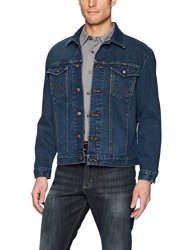 Wrangler Men's Western Style Denim Jacket Dark Blue M