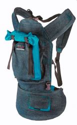 African Baby - Original Carrier Winter - Blue Denim And Turquoise