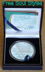 2014 20 Years Of Democracy Proof R2 Coin In Sa Mint Box