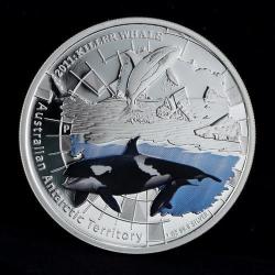 Australia1$ Antarctic Territory Series Killer Whale 1oz Silver Proof Coin 2011