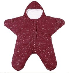 Cotton Warmwinter And Silk Newborn Infant Baby Bunting Starfish Sleeping Bag 0-12M High-grade Red