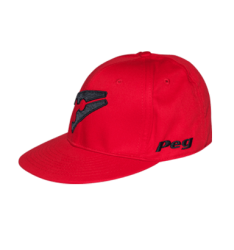 Baseball Flat Cap - Red And Black - 7 1 8