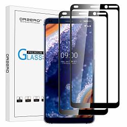 2 Pack Orzero Tempered Glass Screen Protector Compatible For Nokia 9 Nokia 9 Pureview Full Adhesive 9 Hardness HD Anti-scratch Full-coverage Lifetime Replacement Warranty