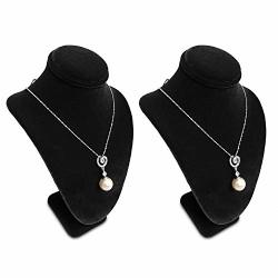 Black Velvet Necklace Earring Jewelry Display 7" H 