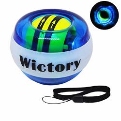 Wictory Wrist Exerciser Ball Auto-start Powerball Forearm Trainer Hand Grip Strengthener Spinner Gyro Ball Workout Toy Blue