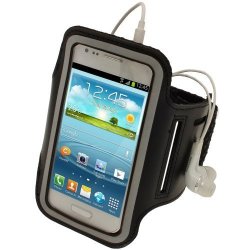 Igadgitz Black Reflective Anti-slip Neoprene Sports Gym Jogging Armband For Samsung Galaxy S3 III MINI I8190 Android Smartphone Cell Phone Not Suitable For Galaxy