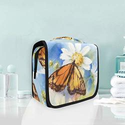 Hanging Travel Toiletry Bag Monarch Butterfly Watercolor Illustration Kit Makeup Case Cosmetics Organizer For Men Women By Domook