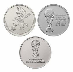 Set Of Commemorative Coins 2018 Fifa World Cup Russia Zabivaka Emblem Cup