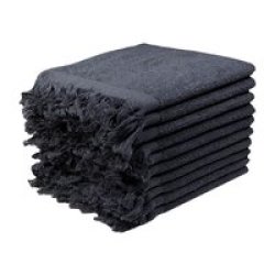 Recycled Ocean& 39 S Yarn Fringe Towels 380GSM 33X050CMS Dark Grey 200 Pack