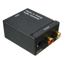 Digital Optical Toslink Coax To Analog L r Rca Audio Converter Adapter With Cable Shipping