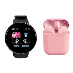 Smart Watch D18 With I12 Tws Wireless Bluetooth Ear Pods With Charging Box