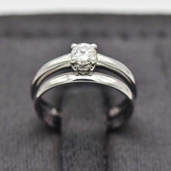 9CT White Gold Twin-set Wedding Ring