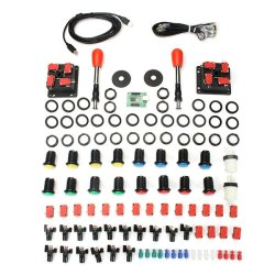 Arcade Parts Bundles Kit With Spanish Red Joystick Pushbutton Microswitch 2 Player USB Board