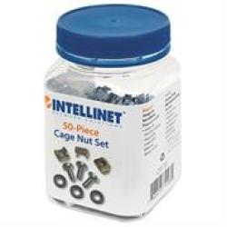 Intellinet M6 Cage Nut Set For Server Rack Or Cabinet Includes Cage Nuts Screws And Plastic Washers 50 Pieces Each Retail Box No Warranty