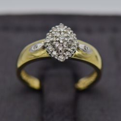 9CT Yellow Gold Cluster Engagement Ring