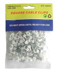 Square Cable Clip - 6mm - Pack Of 100