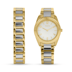 Mens Gold & Silver Tone Bracelet Watch Set