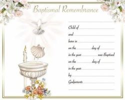 Baptism Certificate - Font Shell & Dove