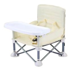 Smte Foldable Feeding Baby Chair With Detachable Tray - Yellow
