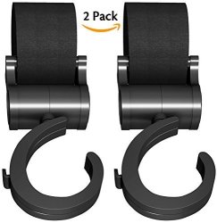 Attmu 2 Pack Stroller Hooks Multi Purpose Stroller Hook Perfect Stroller Accessories Clips On Any Baby Stroller Travel Systems Secure Purses Diaper Bags Shopping