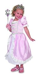 Melissa & Doug Princess Role Play Costume Set 3 Pcs - Pink Gown Tiara Wand