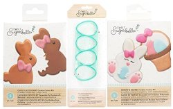 Sweet Sugarbelle - Easter Shape Shifter Sets - Chocolate Bunny Multi-cookie Egg And Bunny & Basket - Cookie Cutters Templates And Instruction Card