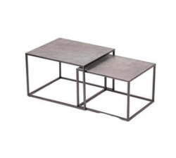 Mabibuch Grey Liquid Metal Table Set
