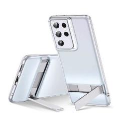 Samsung Galaxy S21+ Premium Slim Metal Kickstand Case Clear