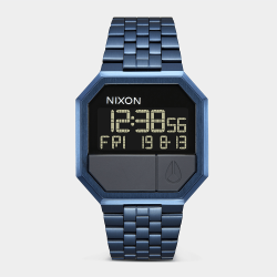 Nixon Men&apos S Re-run Blue Plated Stainless Steel & Black Digital Watch