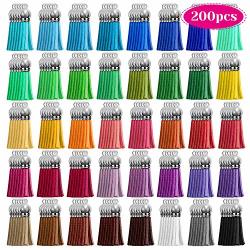 Tassels Cridoz 200PCS Leather Keychain Tassels Bulk For Crafts Keychains Supplies Acrylic Keychain Blanks Charms Earrings Bracelets And Jewelry Making 40 Colors