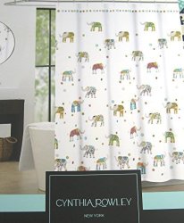 Cynthia Rowley Pupchelle Fabric Shower Curtain French Bulldog Terrier Flowers 