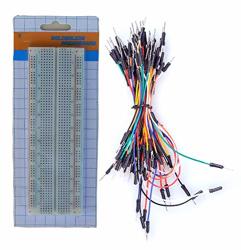 Tektrum Externally Powered Solderless 830 Tie-points Experiment Plug-in Breadboard + Jumper Wires For Proto-typing Circuit arduino - Build Circuit Without Soldering