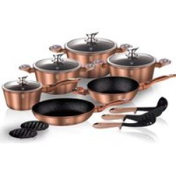 15 Piece Marble Coating Cookware Set - Rose Gold BH-1224