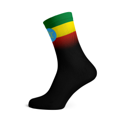 Ethiopia Flag Socks - Medium Black