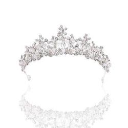 DK FASHION Wedding Crown Tiara Bridal Headband Princess Crown Hair Accessories For Women Girls Silver