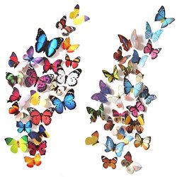 Heansun 80 Pcs Wall Decal Butterfly Wall Sticker Decals For Room Home Nursery Decor
