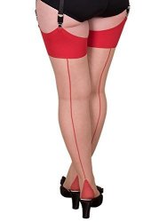 What Katie Did Seamed Stockings Contrast Red Glamour