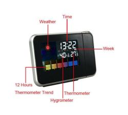 Digital Lcd Alarm Clock Weather Station Calendar
