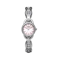 Fossil Women's ES2562 Linked Stainless Steel Bracelet Pink Analog Dial Watch