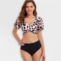Women's Light Leopard Crop Two-piece Bikini - L