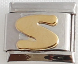 Italian Charm - Gold Plated Letter S
