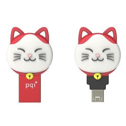 Connect 303 Lucky Cat 32GB USB 3.0 MICRO USB Dual Flash Drive - Red