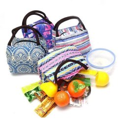 15 Styles Retro Lunch Tote Bag Zipper Travel Picnic Food Storage Container Woma