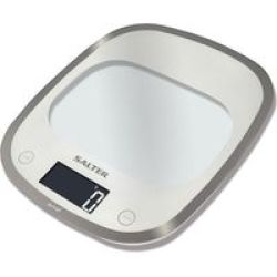 Salter Curve Glass Electronic Scale White