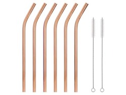 Nicolson Russell Stainless Steel Straw Set Of 4 Rose Gold