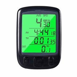 Ezyoutdoor Abs Wired Bicycle Computer Waterproof Lcd Display Cycling Bike Bicycle Computer Odometer Speedometer With Green Backlight