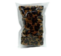 Leopard Print Hair Elastics - Dark Brown 5PC