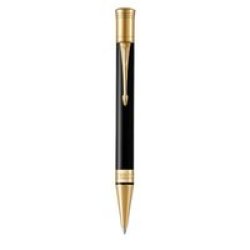Duofold Medium Nib Ballpoint Pen Black With Gold Trim Black Ink - Presented In A Gift Box